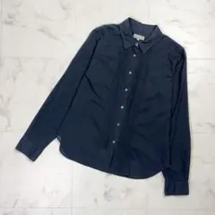 マーガレットハウエル コットンピンタックシャツ ネイビー サイズ1