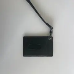 ブラックレザー パスケース・定期入れ