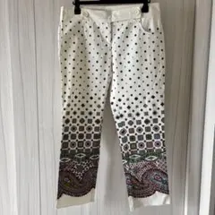 ETRO エトロ パンツ ホワイト ペイズリー柄 46のサムネイル