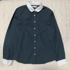 earth music&ecology 丸襟 チェック柄シャツ S