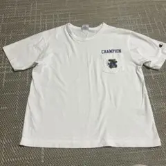 Champion クマ刺繍ポケットTシャツ 150