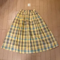 チェックスカート綿麻　S〜М