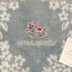 新品☆ローラアシュレイ フェイスタオル☆ブロックリー☆ブルー