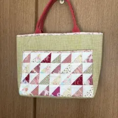 ハンドメイド パッチワーク トートバッグ 花柄