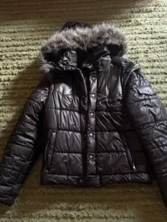 ファー付き ダウンジャケット 短丈 y2k 合皮 ダウンベスト 4way