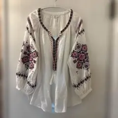 TITICACA 刺繍 長袖 ブラウス ホワイトのサムネイル