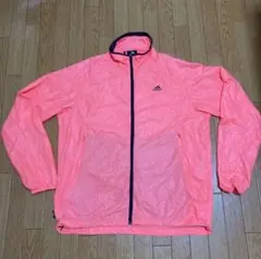 adidas ナイロン　ジャケット　蛍光オレンジ　メンズ　Lサイズ
