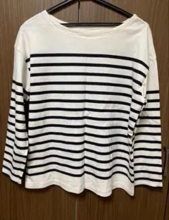 オペークドットクリップ 長袖カットソー ホワイト ブラック