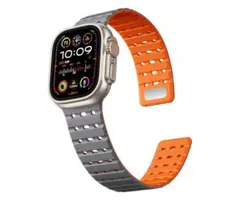 Bandletic アップルウォッチ 交換 バンド マグネット グレー オレンジ