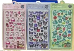 3D STICKERS ぷっくりシール 3枚セット キティ クロミ ハンギョドン