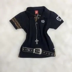 00s Y2K BABY DOLL 豹柄ロゴ　短丈　半袖ポロ　マクブリング　海外のサムネイル