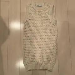 ZARA アイボリー ノースリーブワンピース M