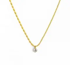 残り１ハーフチェーン サージカルステンレス ネックレス ジルコニアダイヤモンド