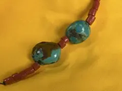 古美術 時代物 チベット ターコイズ 松石 ネックレス 根付 トルコ石