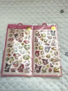 ※台紙なし※サンリオ 2枚セット ボンボンドロップシール ぷっくりシール