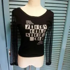 セシルマクビー風　袖シースルー　メッシュ　Tシャツ