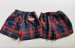 チェック柄ハーフパンツ ネイビー・レッド