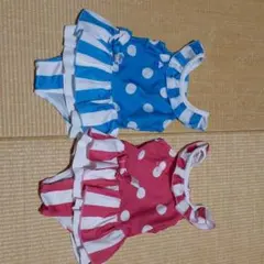 水着女の子サイズ90　crocs 赤色&水色