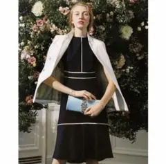 専用　美品　セルフォード レース切替ノースリーブワンピース　サイズ36 ネイビー