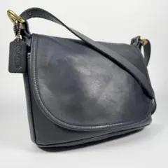 美品 COACH オールドコーチ ショルダーバッグ　レザー ネイビー USA製