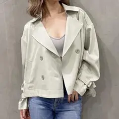 【GYDA】ショート丈 トレンチコート レオパード タグ付