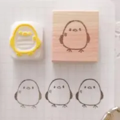 シマエナガちゃん キャラクター鳥　消しゴムはんこ