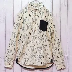 graniph グラニフ シカ柄コーディロイポケットネルシャツ