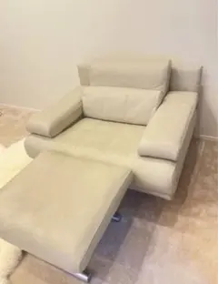 ベージュ レザー 1人掛けソファ