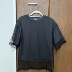 JaVa メッシュレイヤード 半袖Tシャツ ブラック