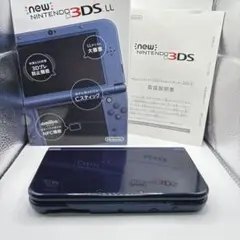 極美品 Newニンテンドー3DSLLメタリックブルー 上IPS SDタッチペン