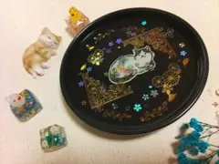 プレート　オブジェ　猫　 直径15cm