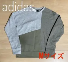 adidas アディダス スウェット M 切替 カラーブロック グレー 美品