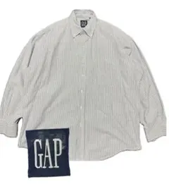90s OLD GAP パープル ボタンダウンストライプシャツ 希少カラー 古着