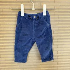 ZARAベビー コーデュロイパンツ 80cm 9-12M ネイビー 英字プリント
