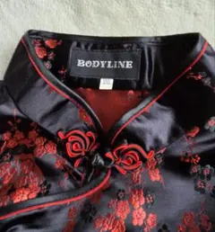 BODYLINE チャイナドレス 黒×赤 花柄 2XL