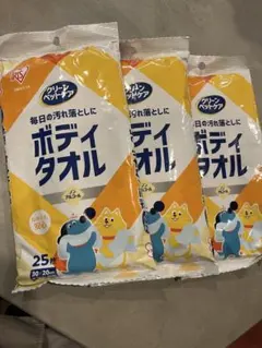 ペット用ボディタオル 25枚入り×3個 新品 ノンアルコール 犬 猫のサムネイル