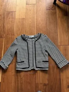 ROPE PICNIC ノーカラージャケット 38 ストライプ