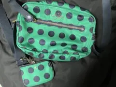kate spade グリーン ポルカドット ショルダーバッグ