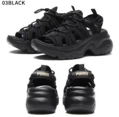 【PUMA】シリアウェッジサンダル　25.0 ブラックのサムネイル