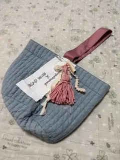 【BOMCAFE】美品.ホリデーヌビバッグ.セレニティブルー