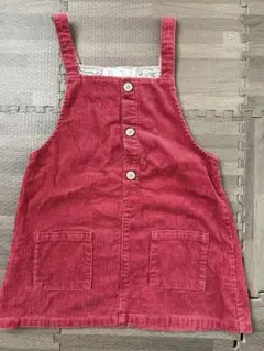 ZARA 赤 コーデュロイ ジャンバースカート 3-4歳　104