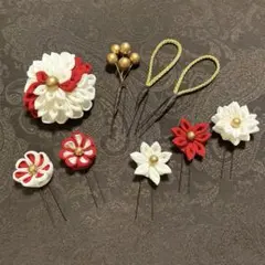 【1/31までの価格】つまみ細工 髪飾り ヘアコーム 卒業式 成人式 七五三