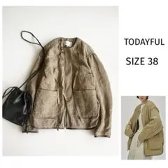 【トゥデイフル】ジャカードパイピングブルゾン 38 ジャガード パイピング