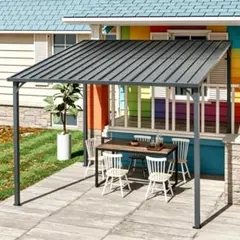 テラス屋根 大型屋根 バルコニー パーゴラ 幅284*奥行き265*高250 テラス屋根 大型屋根 バルコニー パーゴラ 幅284*奥行き306*高251