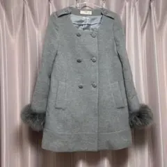 snidel グレー 袖ファー付き コート ジャケット