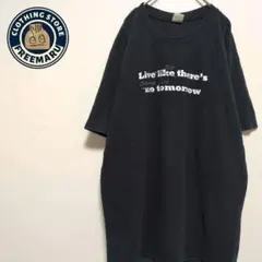 Tシャツ　半袖　プリント　メッセージ　黒　L　USA古着