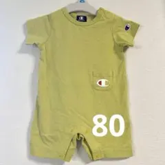 【新品】Champion チャンピオン 半袖ロンパース カバーオール 80 黄緑のサムネイル