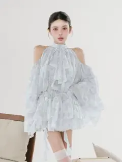 Darich トワルドジュイシフォンフリルミニワンピース