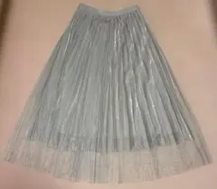 グレー プリーツロングスカート Fサイズ