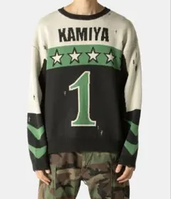 カミヤ KAMIYA レーシングジャカードニットセーター - メルカリ